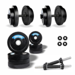WATSON Dumbbell Set, Dumbbell Set With Rubber Weight Plates 22Kg(2.5Kgx4, 3Kgx4),14 Inches Cast Iron Dumbbells Rods 25 Mm With Nuts, Gym Equipment Set Iron Rods For Home Workout