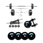 WATSON Home Gym Set, Home Gym Combo With 30Kg (3KG x 4 + 2.5KG x 4 + 2kg x 4) Rubber Plates Workout Equipments Weight, 3ft Curl Rod 25mm, 5 Feet Straight Rod 25mm, 14in Dumbbell Rods, Complete Gym Set