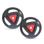 WATSON Olympic Gym Weight plates, Olympic Plates, 30Kg(15kgx2) Rubber Coated Metal Integrated Olympic Tri-Grip Weight Plate 30 MM Center Hole Dia For Home Gym Equipment