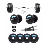 Watson Home Gym Equipments Kit Weight Plates, Gym Rod And Rubber Weight Plates, 25mm, 14" Cast Iron Dumbbells Rods With Rubber Plates | Home Gym Set | Home Gym Combo (3Ft Combo With 20Kg(3kgx4+2kgx4)Plates