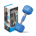 WATSON Premium Blue 5 Kg Single Piece Dumbbell For Home Gym, Colored Hex Dumbbells Rubber Coated Suitable For Fitness Exercises, Ideal For Home Gym Workout