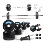 Watson Dumbbell set, Home Gym Equipment, (5x4+3x4+2.5x4+2x4) 50kg Weights Set Combo, Home Gym Equipment, Dumbbells Set,14" inch Steel Rod & 3feet curl rod,5feet straight rod