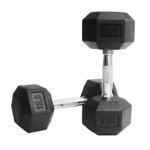 WATSON Hex Dumbbells Rubber Coated Caste Iron Hex Dumbbell, Anti Slip Grip, Hexagonal Shape For Home Gym Professional Strength Training, Weight Lifting & Workout Set For Men & Women (Black- 12.5 Kg Pair)