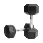 WATSON Hex Dumbbells Rubber Coated Caste Iron Hex Dumbbell, Anti Slip Grip, Hexagonal Shape For Home Gym Professional Strength Training, Weight Lifting & Workout Set For Men & Women (Black- 22.5 Kg Pair)