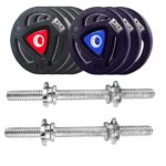 WATSON Home Gym Combo, Dumbbells , Weight Plates, Dumbbell rods, Rubber Coated Plates with Dumbbell Rods (Black- 10Kg Set(2.5Kgx4)+D Rods)