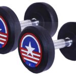 WATSON Dumbbells, Dumbbells Set,American Flag Dumbbells, Bouncer Dumbbells , Black Dumbbells (12.5 Kg x 2)