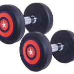 WATSON Dumbbells, Dumbbells Set, Bouncer Dumbbells , Black Dumbbells, Star Red Dumbbells (10 Kg x 2)