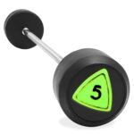 WATSON Straight Weight Bar with Fixed Weight Heads Weight Lifting Gym Rod Curl Barbell Rod Fixed Weight Gym Workout Exercise Set (Black - 35 KG)
